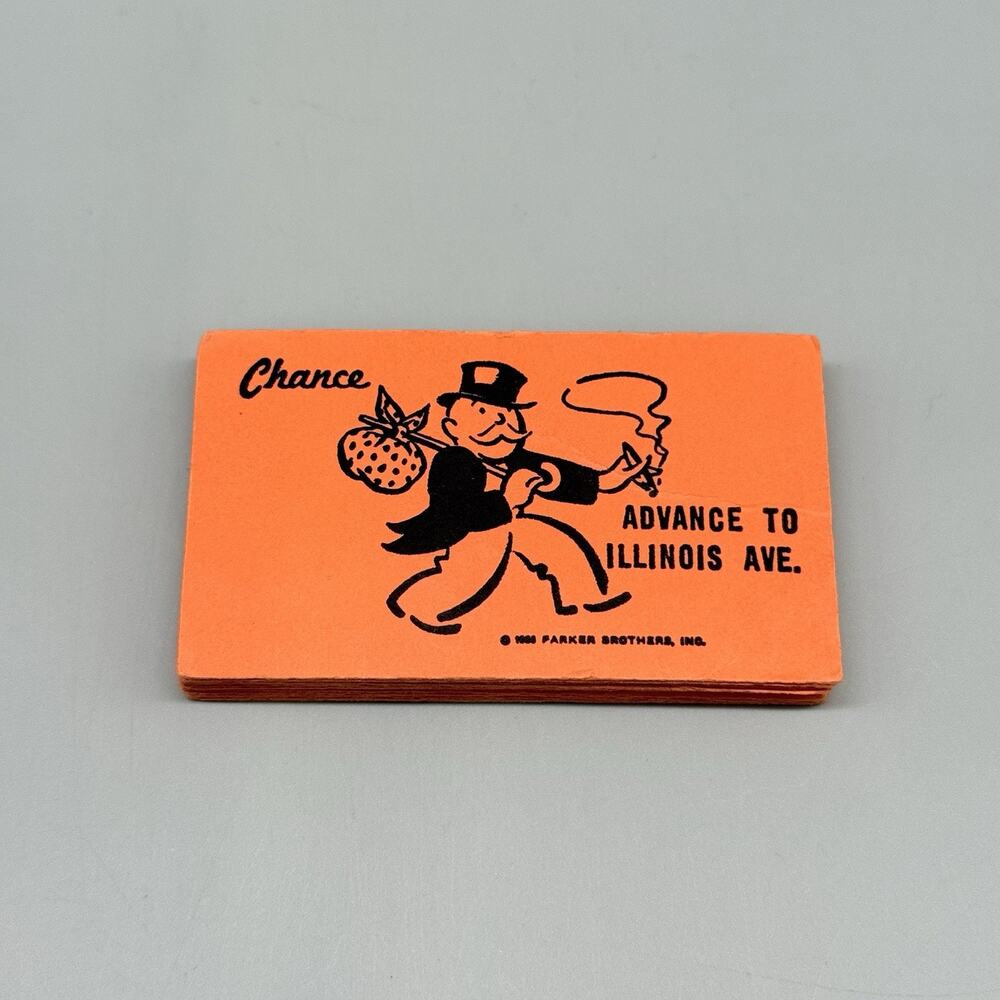 Parker Brothers 1961 Vintage Monopoly #9 Board Game Replacement 16 Chance Cards
